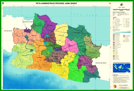 Carte d'administration de l'ouest de Java