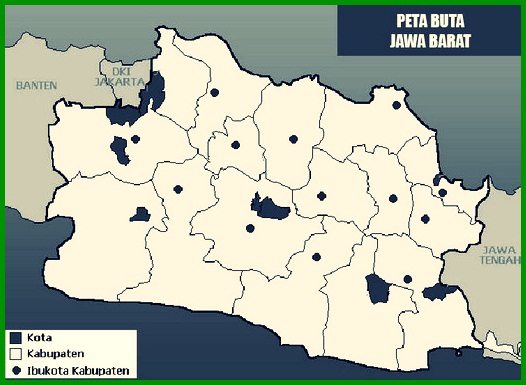 خريطة جاوة الغربية للمكفوفين بالأبيض والأسود