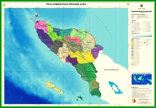 Carte administrative d'Aceh