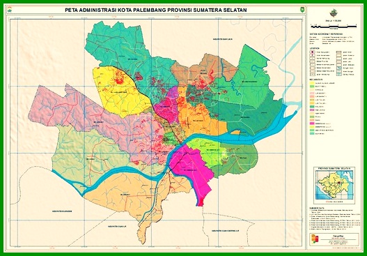Carte de l'administration municipale de Palembang
