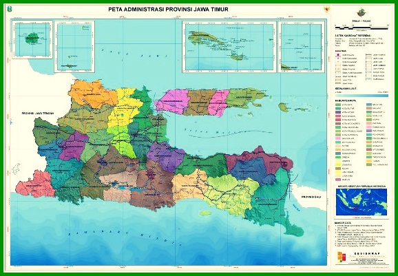 Carte de l'administration de Java oriental