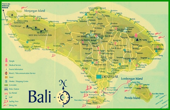 Carte complète de Bali