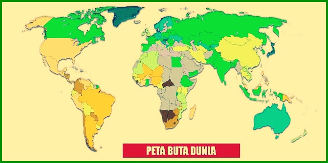 Peta Buta Dunia Berwarna