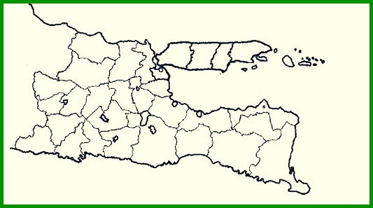 جاوة الشرقية خريطة أبيض وأسود للمكفوفين