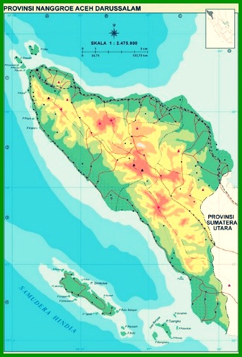 Aceh Province Blind Map