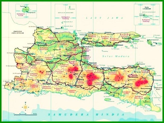 Mapa ng Silangang Java