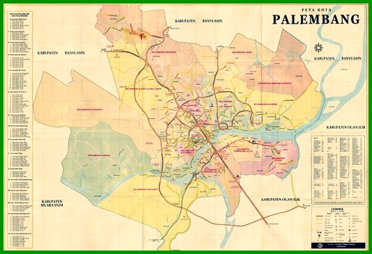 Plan de la ville de Palembang