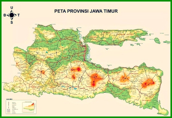 Carte de la province de Java oriental