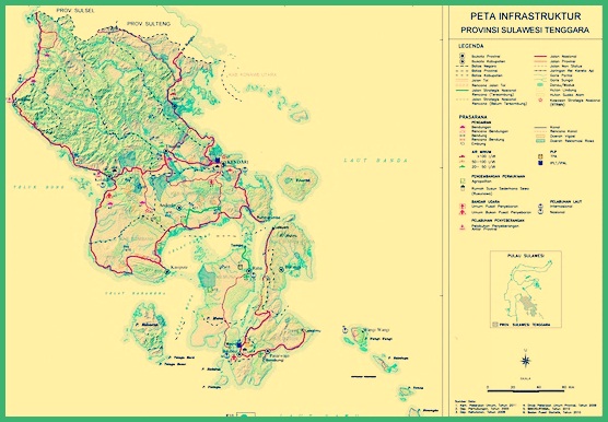 Carte du sud-est de Sulawesi