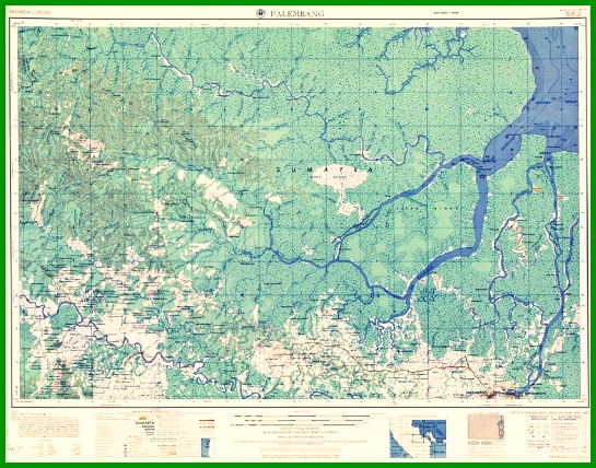 Carte topographique de Palembang