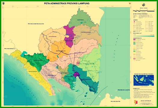 Lampung province administration map